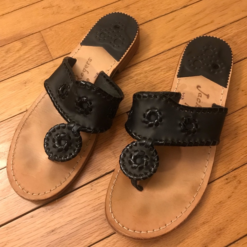 Jack Rogers Black Flat Sandel